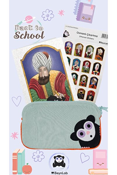 Okul Seti Defter Sticker ve Kalemlik Mini Beyn Çanta Osmanlı Osman Gazi