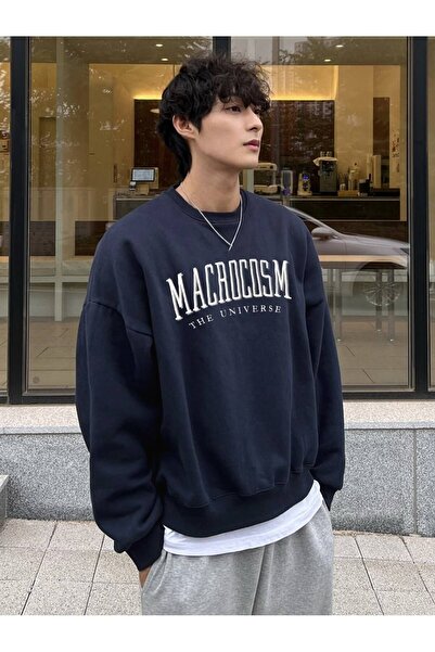 Flood Of Style Синій чоловічий синій макросом принтований худі