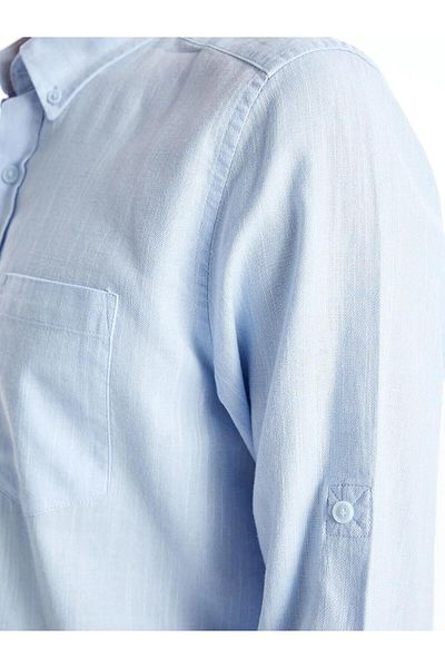 LC Waikiki Lcwaikiki Regular Fit Long Sleeve Linen Blend Men's Shirt (W5)