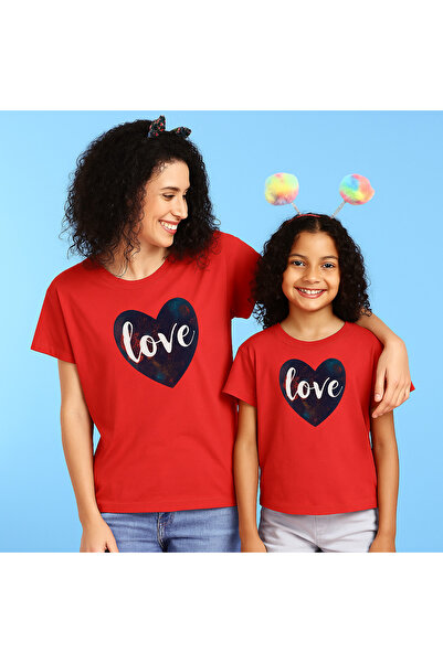 SVART WEAR Set de tricouri combinat pentru mamă și fiică Love bumbac 100% tri...