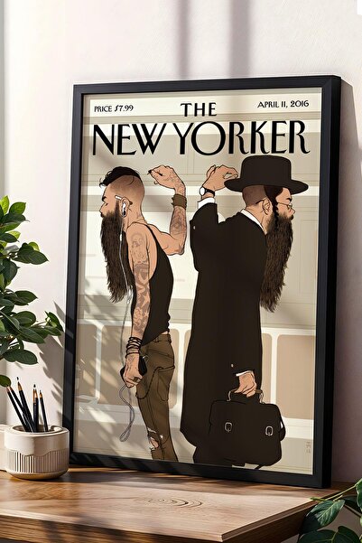 Saturn Tabloul înrămat The New Yorker 11 aprilie 2016 - Tabloul Hipster și Hasid