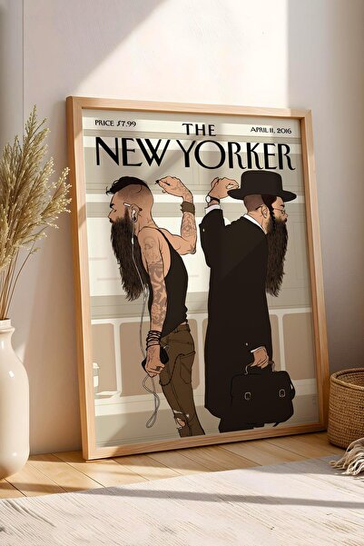 Saturn Tabloul înrămat The New Yorker 11 aprilie 2016 - Tabloul Hipster și Hasid