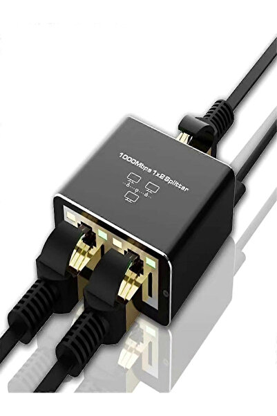 Anunnaki Gigabit Ethernet Splitter 1000mbps 1x2 Yüksek Hız RJ45 Cat5/6/7/8 Ka...