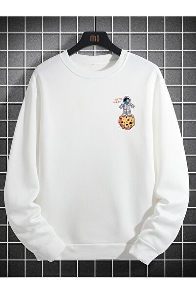 Flood Of Style Alb Unisex Alb Spațiu Uzay cu imprimeu supradimensionat