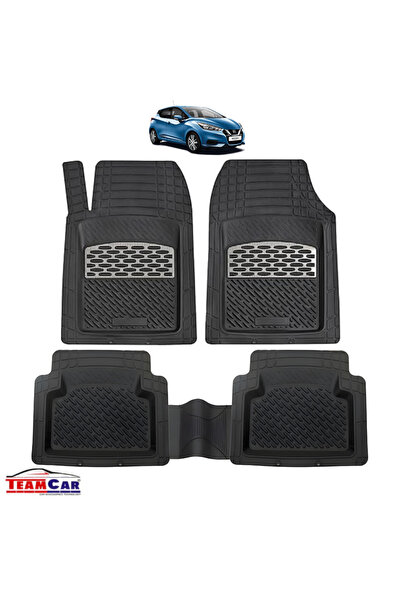 TEAMCAR Πατάκια αυτοκινήτου Nissan Micra K14 συμβατά (2017) ασημί