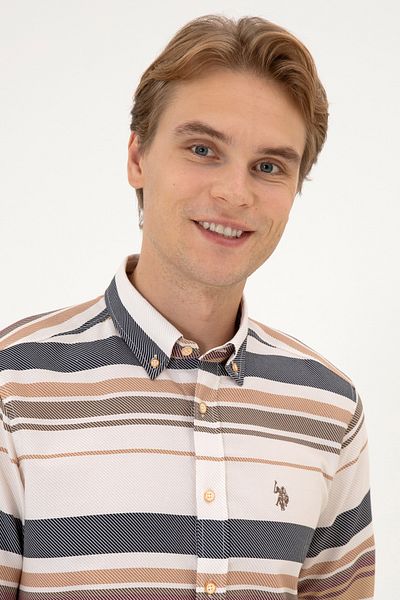 U.S. Polo Assn. Men's Brown Long Sleeve Shirt 50316666-Vr233
