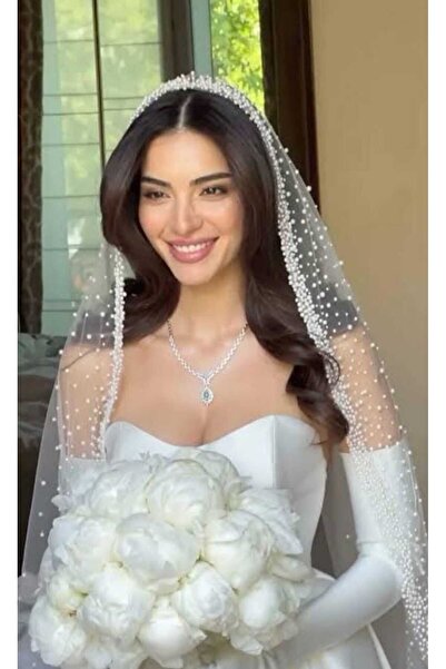 ZEN DUVAK İnci Nakışlı Gelin Duvağı ZEN DUVAK