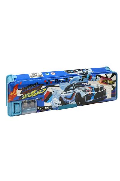 Roco Hard Pencil Case – Race Car Design with 2 Compartments