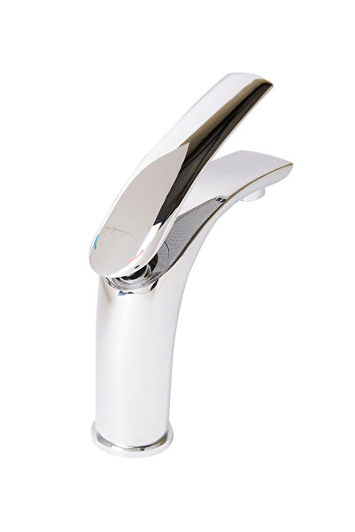 Raffine Single Handle Top Lever Wash Basin Mixer Silver 50x150x140mm