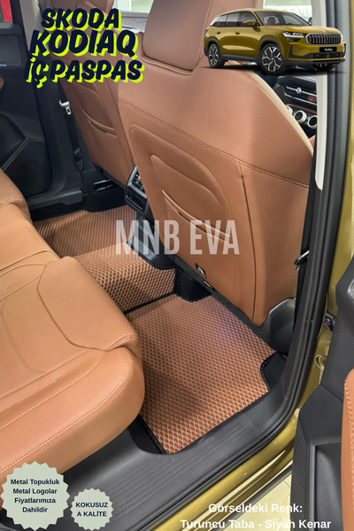 MNB EVA SKODA KODİAQ 2024-2025 EVA PASPAS FULL SET BAGAJ HAVUZLU (METAL TOPUKLUK&LOGOLAR)