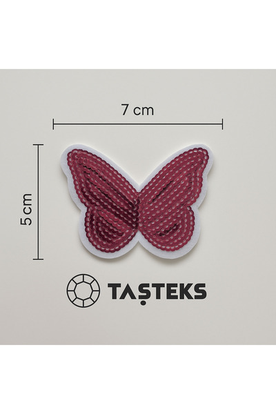 Taşteks Ütülenebilen veya Sticker Olarak Kullanılabilen Pullu Kelebek Patch