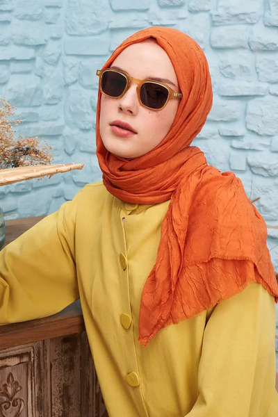 Madame Polo Mp - Bamboo Cashmere Shawl - Orange