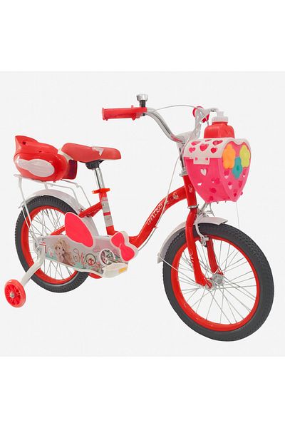 rexa Kids Princess Bicycle with Basket, Training Wheels & Rear Seat – 16 Inch