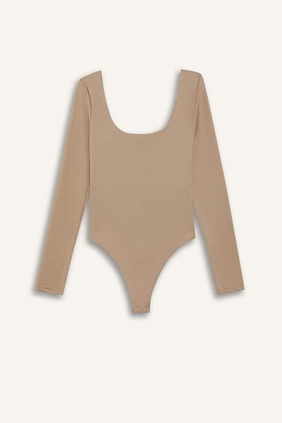 DeFacto New Season Coool U Neck Long Sleeve Snap Body
