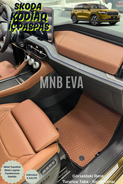 MNB EVA SKODA KODİAQ 2024-2025 EVA PASPAS FULL SET BAGAJ HAVUZLU (METAL TOPUKLUK&LOGOLAR)