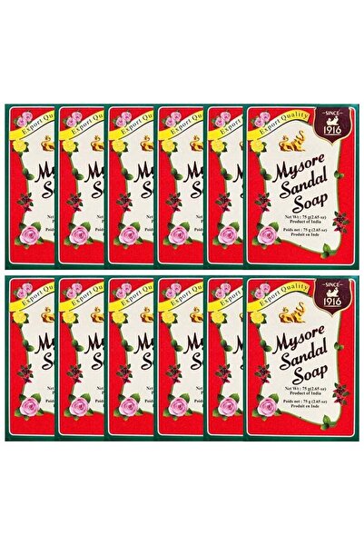 mysore صابون خشب الصندل النقي بيج 75 جرام (عبوة من 12 قطعة)