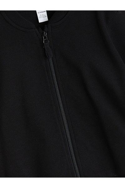 LC Waikiki New Season College Collar Long Sleeve Basic Boy's Zippered Sweatshirt