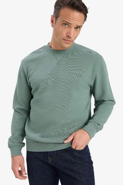 DeFacto New Season 100% Cotton Regular Fit Crew Neck Sweatshirt
