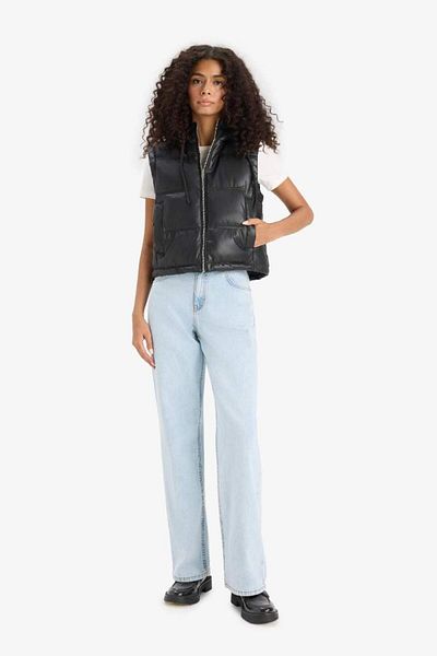 DeFacto New Season Regular Fit Hooded Faux Leather Vest
