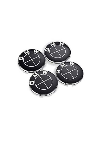 BMW Set 4 capacele 68mm pentru Jante de Aluminiu, Full Black