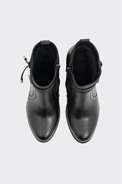 derinet Hakiki Deri Fermuarlı Kadın Bot