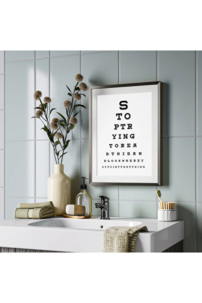 512 STORE Estetik Tasarım Göz Testi Banyo Ofis Ev Dekor Mutfak Çerçevesiz Pos...