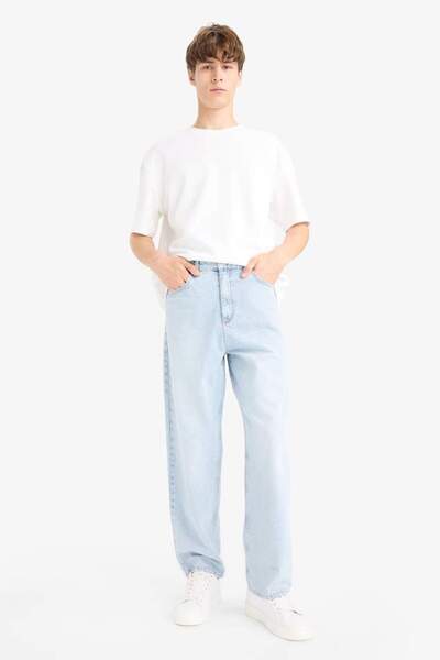 DeFacto New Season Baggy Fit Wide Fit Wide Leg Jean Washed Trousers