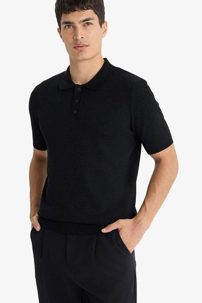 DeFacto New Season Standard Fit Polo Neck Knitwear Short Sleeve T-Shirt
