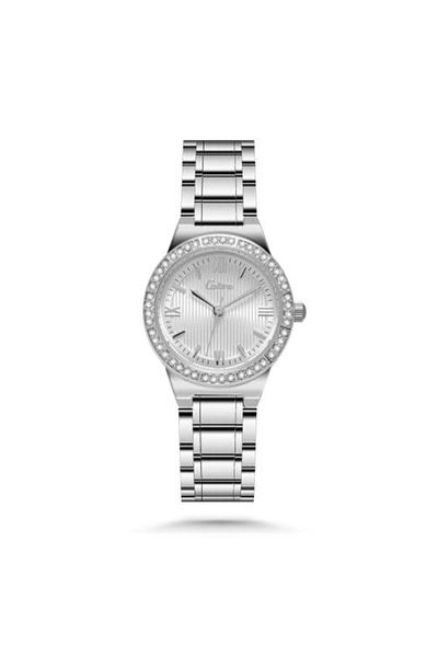 catera Women's silver steel watch with white dial