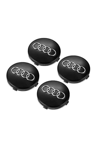 BLACK Set 4 capace centrale de roată 60mm pentru jante din aliaj Audi A3, A4,...