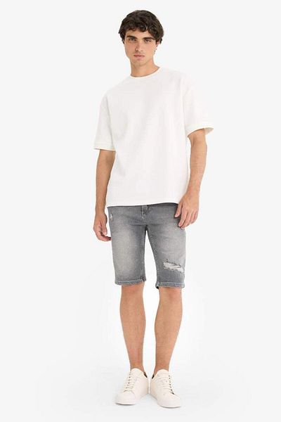 DeFacto New Season Slim Fit Slim Fit Jean Bermuda Shorts