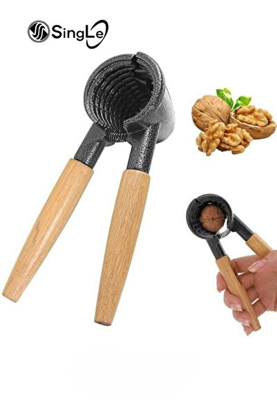 Single Nut Cracker with Wooden Handle Practical Nussknacker for Walnuts, Almonds, Hazelnuts