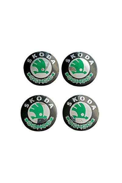 MAF Set 4 capace roti 56,5mm Skoda verde compatibil/inlocuitor janta aliaj