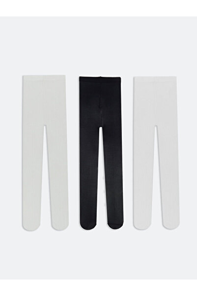 LC Waikiki جوارب طويلة أساسية للفتيات الصغيرات من فيجن نيو سيزون، 3 قطع