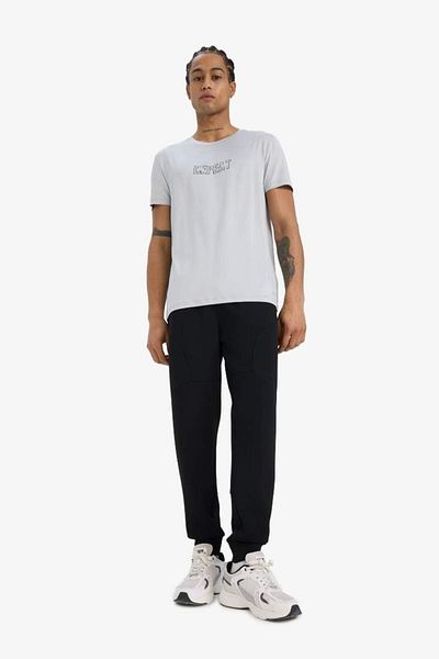 DeFacto New Season Defactofit Slim Fit Slim Fit Crew Neck Stretch Fabric Printed Sportsman Short