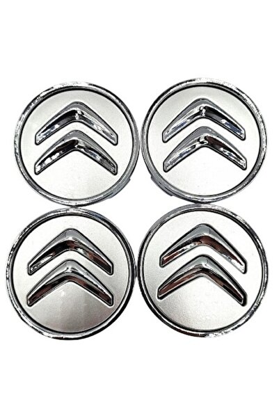 Citroen Set 4 capace centrale pentru jante 60 mm, argintiu