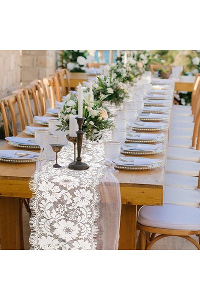 OEM Set of 2 Fennoral tablecloths, 28 x 300 cm, textile, white