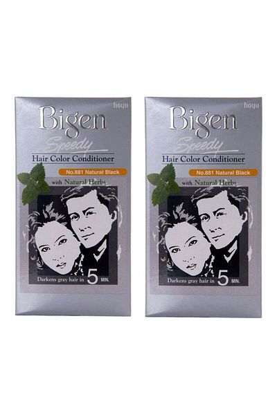 BİGEN Speedy Hair Color, Natural Black 881 (40Gx2 Pc Combo Pack)