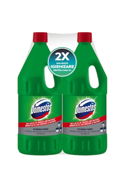 Domestos Înălbitor dezinfectant anticalcar cu nuanțe de pin, 2x2L