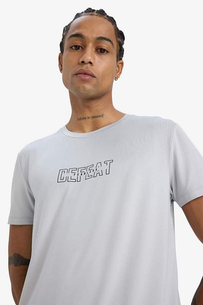 DeFacto New Season Defactofit Slim Fit Slim Fit Crew Neck Stretch Fabric Printed Sportsman Short