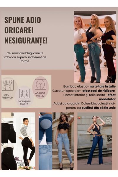Divina Shaping jeans, embroided waist & real push-up effect, made in Colombia, La Dulce model
