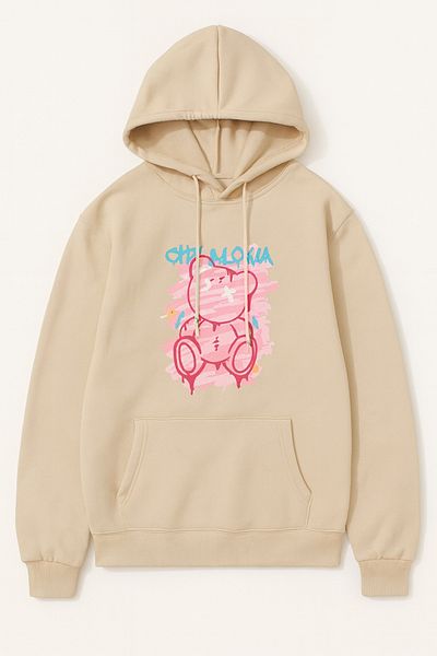 CLASSY.MODA “Trend Oversize Hooded Sweatshirt - Comfortable 3 Thread Fabric, Colorful Printed Unisex”
