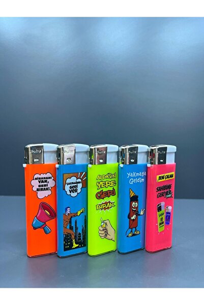 doğan hediyelik Karikatür Temalı 5 Farklı Renk ve Yazılı Doldurulabilir Gazlı...