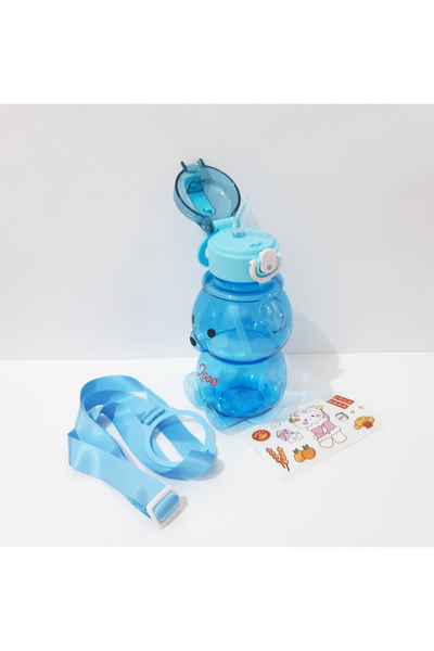 renkli çiçekler 750 ml Water Bottle for School Water Bottle with Teddy Bear Model