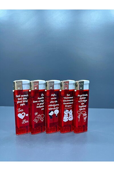 doğan hediyelik Karikatür Temalı 5 Farklı Renk Ve Yazılı Doldurulabilir Gazlı 5 Adet Çakmak - Koleksiyon