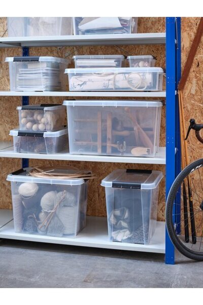 Probox Set of 2 storage boxes 53L with lid