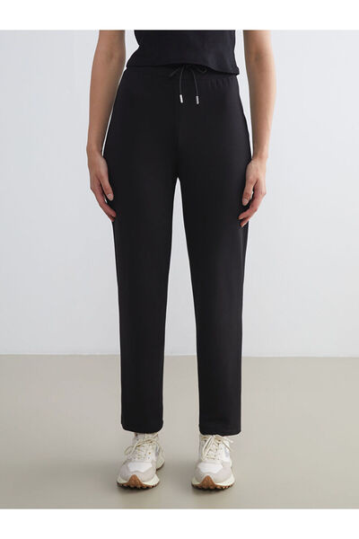 LC Waikiki Siyah Beli Lastikli Kadın Eşofman Altı