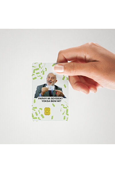 Huggy Craft Zaza Dayı "Parayı mı sevisen beni mi?" yazılı Kart Kaplama Sticker