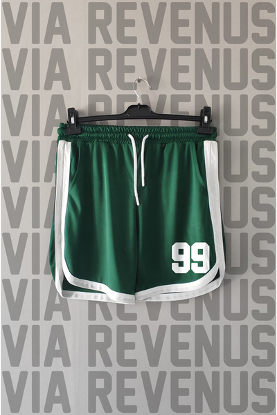 Vordevia Number 99 Printed Jersey Sports Training Shorts with Piping Detail