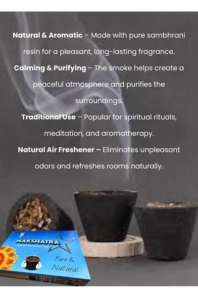 NAKSHATRA -Natural Sambrani Cup-12 Pcs (Pue &Natural) Dhoop Cups for Havan, Puja and Home Fragrance